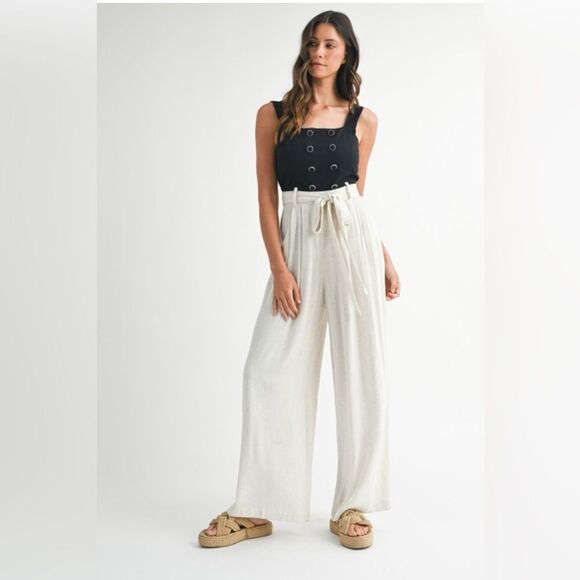 Claire’s Cream Wide-Leg Pant Jumpsuit - Picture 4 of 16
